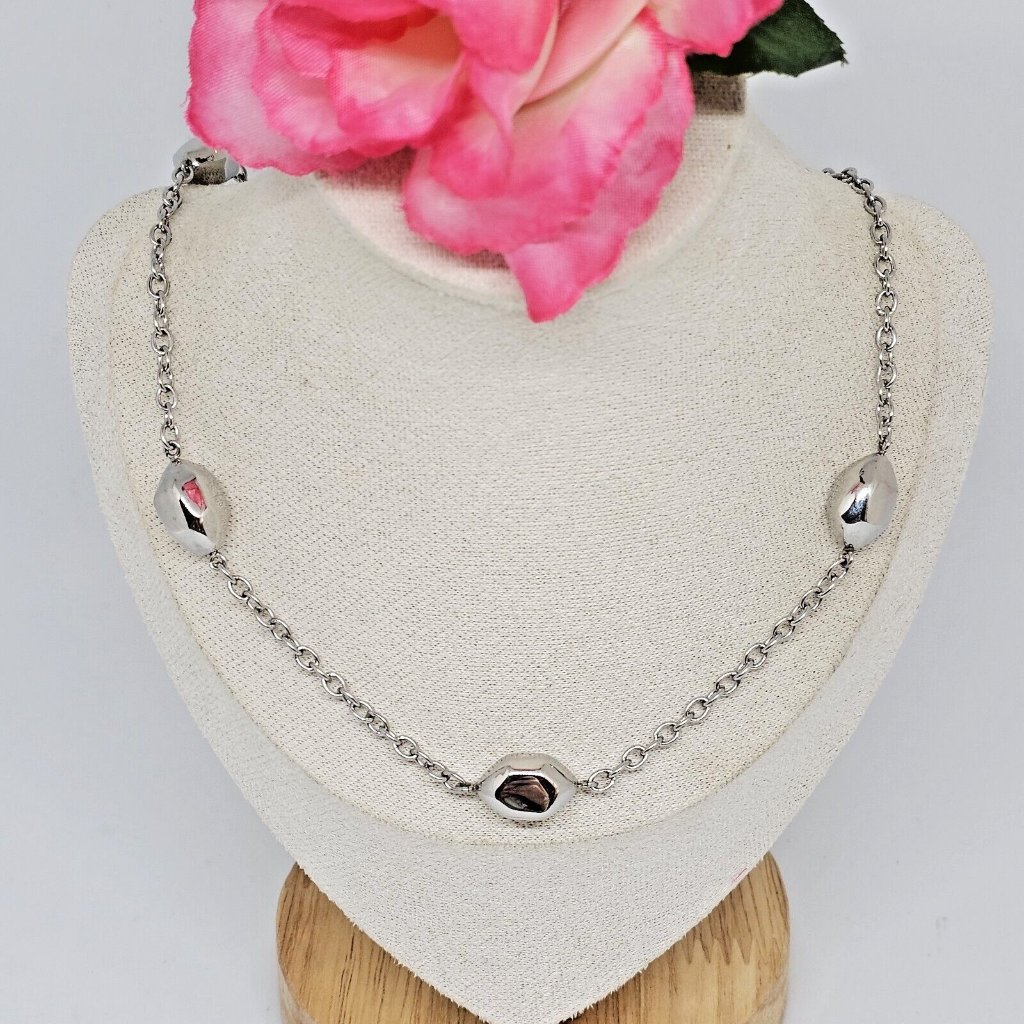 Milor Stainless Steel Shiny Bead Station Chain Choker Necklace 18 Long 25$